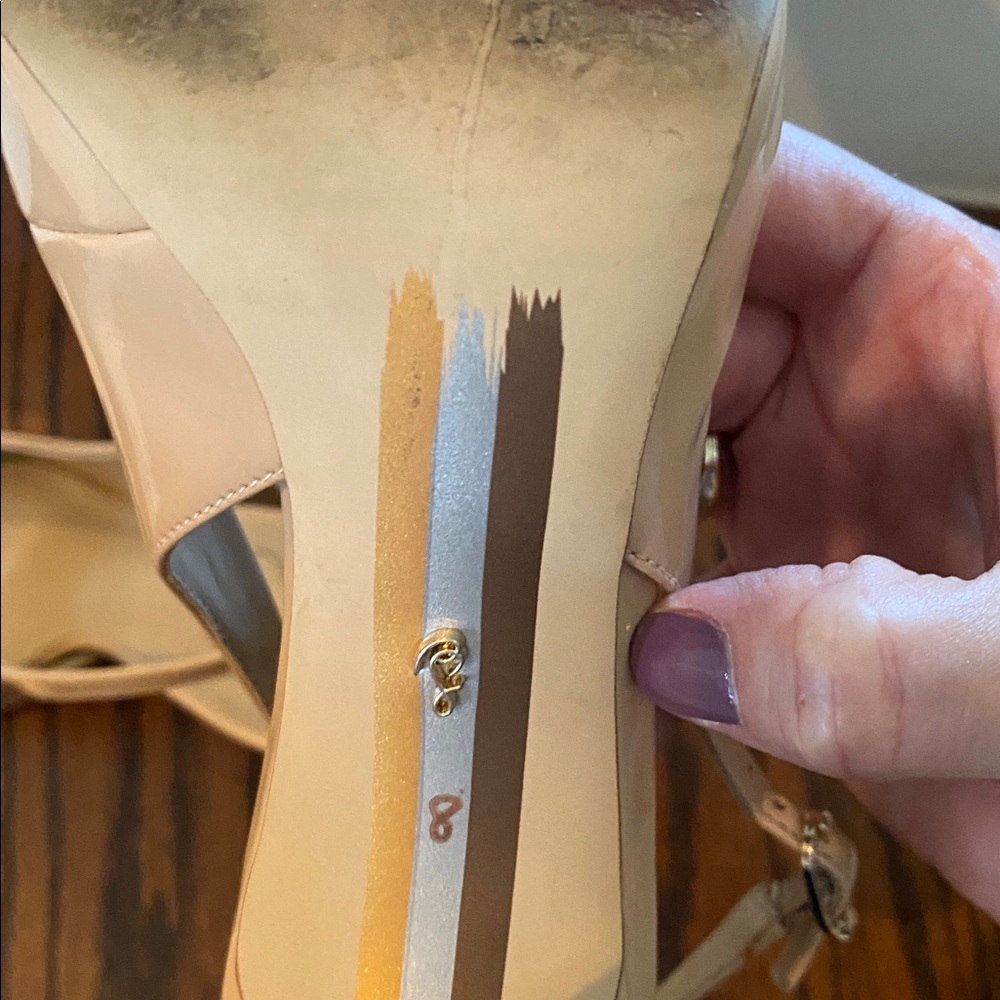 Sam Edelman Nude Patent Leather Slingback Heels - Picture 5 of 5